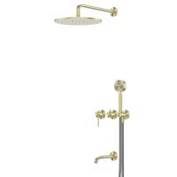 Душевая система ABBER Wasser Kreis 316 AF8117BG скрытого монтажа с изливом, брашированное светлое золото