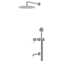 Душевая система ABBER Wasser Kreis 316 AF8117BGG скрытого монтажа с изливом, брашированная оружейная сталь