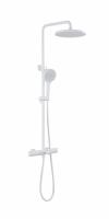 Душевая стойка ABBER Thermostat AF8516FWL с термостатом и изливом, белый матовый