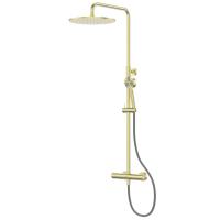 Душевая стойка ABBER Wasser Kreis 316 AF8160BG без излива, термостат, брашированное светлое золото