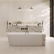 Ванна из искусственного камня ABBER Stein AS9621-1.7 R белая матовая