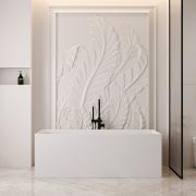 Ванна из искусственного камня ABBER Stein AS9640-1.6 белая матовая