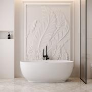 Ванна из искусственного камня ABBER Stein AS9641-1.5 белая матовая