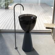 Раковина отдельностоящая прозрачная ABBER AT2703Onyx-Black черный/черный матовый