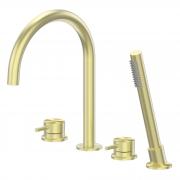 Смеситель ABBER Wasser Kreis 316 AF8113BG на борт ванны, брашированное светлое золото