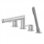 Смеситель ABBER Perfekte 316 AF8A13BST на борт ванны с лейкой, брашированная сталь