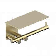 Бумагодержатель с полкой ABBER Osten 316 AA1830BG брашированное светлое золото