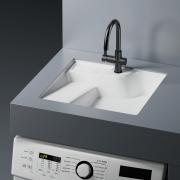 Раковина на стиральную машину встраиваемая снизу ABBER Rechteck AC2224L белая