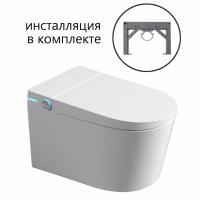 Комплект ABBER подвесной электронный унитаз-биде Bequem AC1123SR с инсталляцией AC0101P2