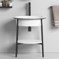 Консоль с керамической раковиной ABBER Bequem AC2131MW белый матовый