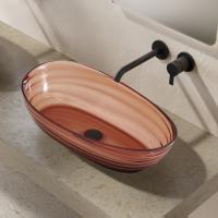 Раковина накладная прозрачная ABBER Kristall AT2813Opal коричневая