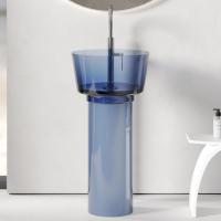 Раковина отдельностоящая прозрачная ABBER Kristall AT2702Saphir синяя