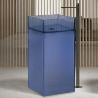 Раковина отдельностоящая прозрачная ABBER Kristall AT2707Saphir синяя