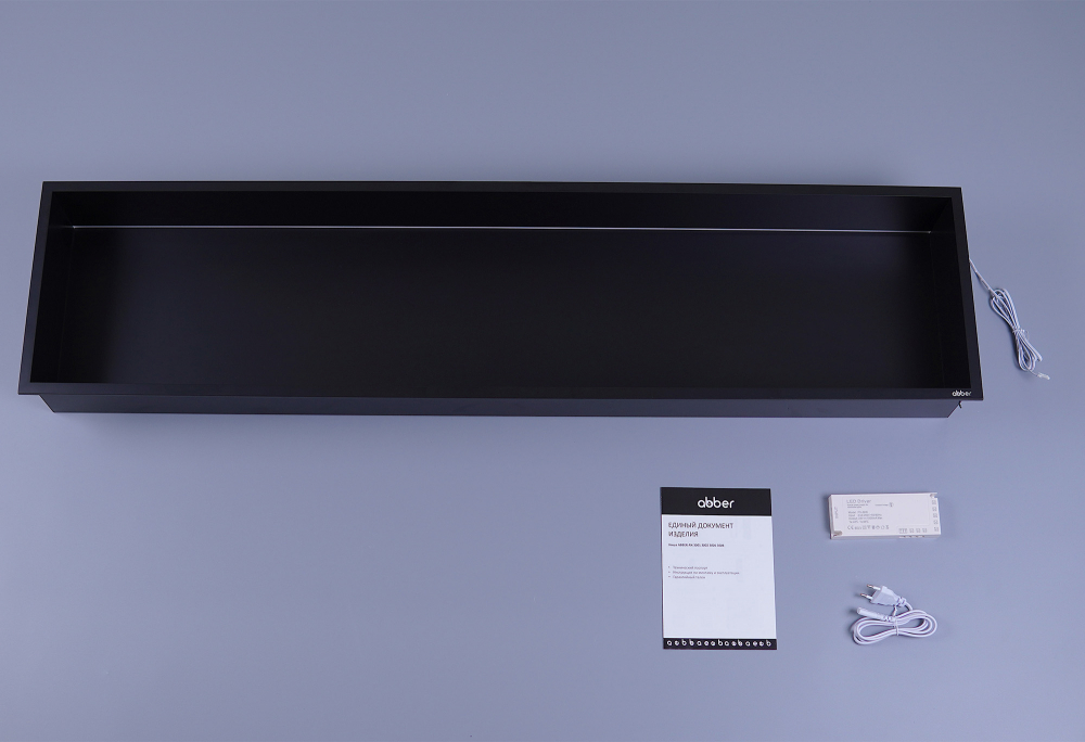 Скрытая настенная ниша из нержавеющей стали ABBER Nischen AN3006MB с LED подсветкой, черная матовая — фото 3