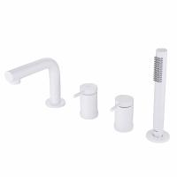 Смеситель ABBER Emotion AF8813W на борт ванны, белый матовый