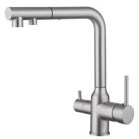 Смеситель ABBER Emotion AF8814SP для кухни с подключением фильтра и выдвижной лейкой, сатин
