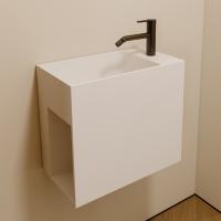 Тумба с раковиной ABBER Stein AS2656 R подвесная, белая матовая